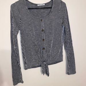 Striped long sleeve top